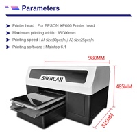 Vente directe d'usine, imprimante jet d'encre DIY rapide de format A3 avec deux têtes d'impression XP600, 1440 DPI pour tous les t-shirts de couleur