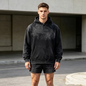Ensembles de sweats à capuche streetwear 520 g/m² de haute qualité pour hommes, sweats à capuche personnalisés vierges, coupe oversize zippée, style boxy, très demandés - Product Image 1