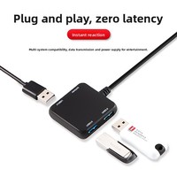 Hub USB 3.0 Ultra Tipis 4 Port Tipe-C, Alternatif Docking Station untuk Laptop PC Mac Chromebook HDD, Transfer Data Cepat