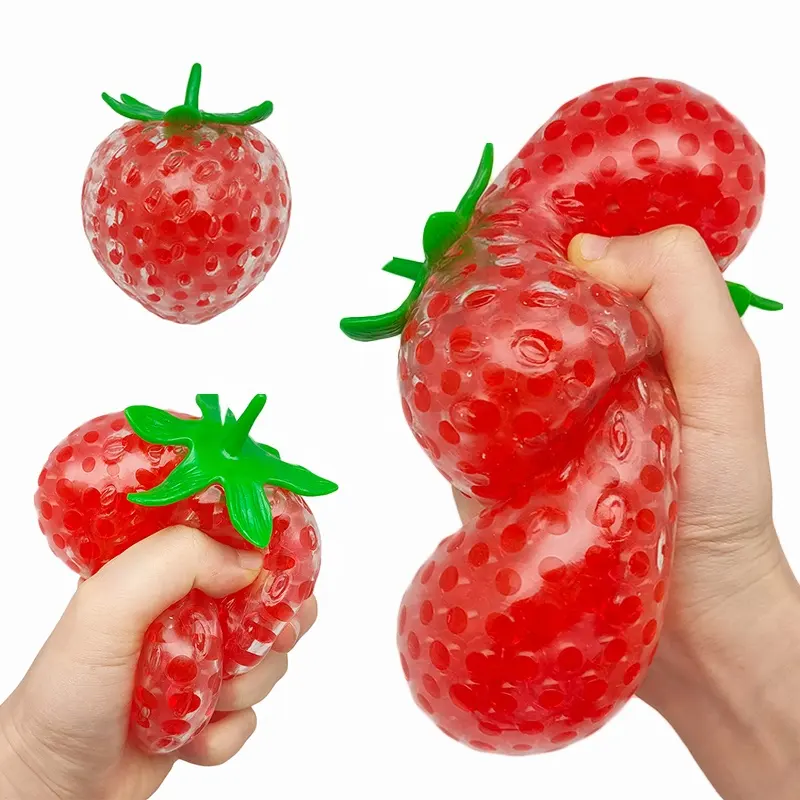 새로운 디자인 장식 짜기 플라스틱 맞춤형 현실적인 과일 딸기 Squishy 장난감