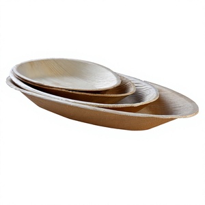 Egg shape Palm Leaf <b>Disposable</b> <b>Plate</b> Modern Takeaway Dish Biodegradable Natural Material - Product Image 3