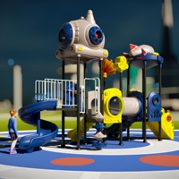 Toboggan en plastique commercial pour enfants, ensemble de jeux d'extérieur/d'intérieur pour tout-petits avec structure métallique, grande capacité pour les aires de jeux