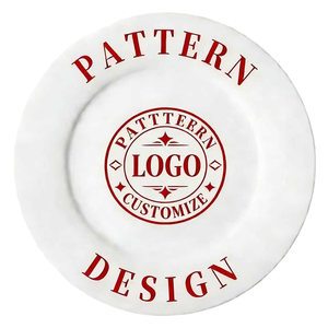 <span class=keywords><strong>Assiettes</strong></span> à dîner rondes en céramique blanches personnalisées avec logo, porcelaine en gros pour restaurant, hôtel et banquet de mariage - Product Image 1