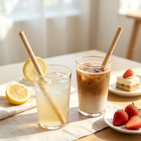 Pailles jetables en bambou naturel de qualité alimentaire, écologiques et biodégradables, idéales pour les bars, les fêtes et les boissons – Vente chaude
