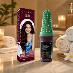 Crema de Coloración Capilar Permanente Borgoña al por Mayor OEM con Aplicador de Peine, Marca Personalizada de Fábrica - Product Image 1