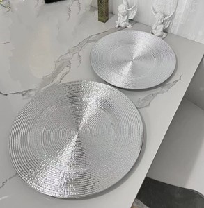 All'ingrosso più economico rotondo 13 "oro brillante decorazione di nozze piastre di plastica del caricatore - Product Image 5