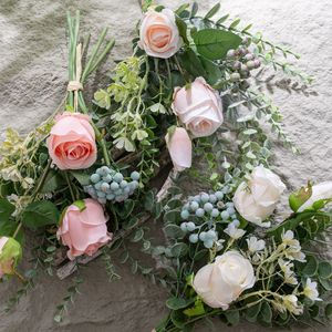 ช่อดอกกุหลาบประดิษฐ์ CallaFloral สีชมพู โพลีเอสเตอร์ สำหรับตกแต่งบ้าน งานแต่งงาน รุ่น YC1052 - Product Image 1