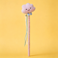 Baguette de jeu pour chat assortie avec plumes et pompon, jouet interactif pour chatons d'intérieur, bâton de jeu pour animaux de compagnie, cadeau promotionnel personnalisé avec logo pour chat