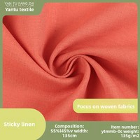 Tissu en lin de couleur unie en stock de 135g pour la technique tissée de la mode féminine utilisée pour le tissu de chemise et de costume