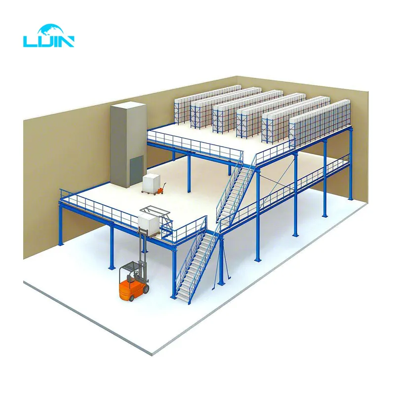 LIJIN almacén Industrial plataforma de acero de Metal estante de almacenamiento de estanterías Lit entresuelo estanterías sistema