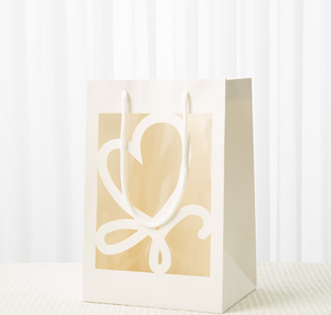 Custom Logo Printed Luxury Kraft Gift Paper Bag Transparent Window Craft Tote for Shopping Souvenirs <b>Wedding</b> Flowers for Candle - Product Image 5