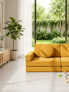 Customizable Eco-Friendly Premium Fabric Children's Lounge Seating with Square <b>Frame</b> for Living Room and Hotel Use - Product Image 2