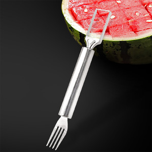 Multifunctional fast watermelon slicer, dual-purpose fruit fork, stainless steel fruit cutter, double-headed watermelon <b>dicing</b> - Product Image 1