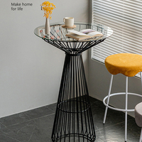 Ensemble table et chaise de restaurant en verre haut minimaliste nordique BILIDO pour meubles de style industriel moderne pour bars et cafés