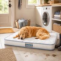 Matelas de luxe pour chat d'extérieur avec ressorts ensachés en noix de coco, soutien orthopédique, housse respirante et lavable, rafraîchissant en silicone, idéal pour les voyages