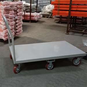 Chariot à plateforme en acier robuste 300-1500 kg avec roues de 4/6 pouces et poignée pliable pour entrepôt - Product Image 2