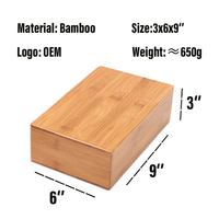 Blocs de yoga en bambou écologiques à logo personnalisé, haute densité, 3x6x9 pouces, légers, bloc de yoga, brique de Pilates, entraînement de fitness