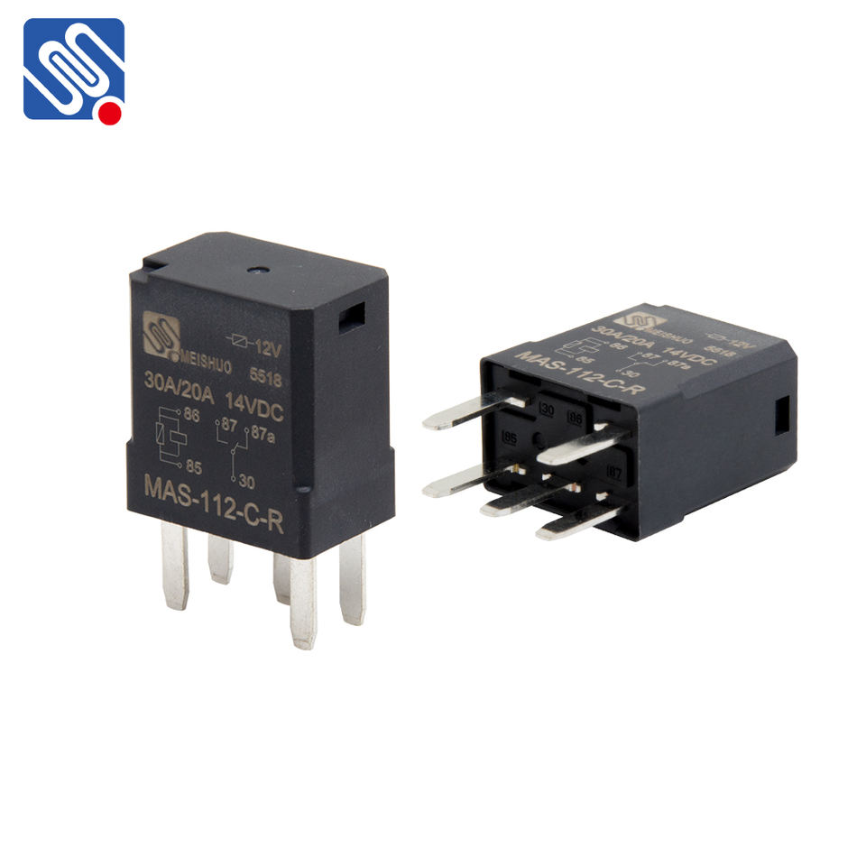 Meishuo MAS-112-C-R 12V 30A Miniature Auto Relay 5pin Electromagnetic Relay for German Cars & Motorcycles Sealed Protection