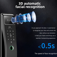 Serrure de porte intelligente KROVI PR12 entièrement automatique avec reconnaissance faciale 3D, sécurité par empreinte digitale, WiFi, serrure intelligente extérieure sans clé numérique