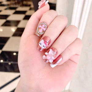 Venta al por Mayor <span class=keywords><strong>de</strong></span> 10 Uds. <span class=keywords><strong>de</strong></span> <span class=keywords><strong>Uñas</strong></span> Postizas 3D Premium <span class=keywords><strong>de</strong></span> <span class=keywords><strong>Hello</strong></span> <span class=keywords><strong>Kitty</strong></span>, <span class=keywords><strong>Uñas</strong></span> Acrílicas Hechas a Mano, <span class=keywords><strong>Cortas</strong></span> y Cuadradas, para Niñas - Product Image 3