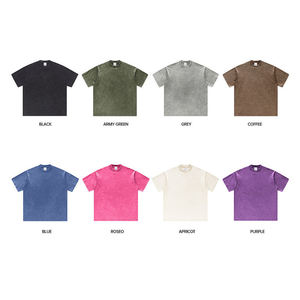 T-shirt Uomo Vintage Acid Wash 2026 Nuovo Arrivo 100% Cotone 230GSM Pesante Girocollo Traspirante Effetto Lavato Stile Retrò Top Estivo - Product Image 6