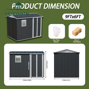 Caseta de Almacenamiento de 9x6 Pies con Ventana, Caseta de Jardín Multiusos, Caseta Metálica Resistente para Herramientas, Caseta Exterior para Patio Trasero, Directo de Fábrica - Product Image 4