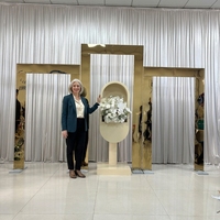 Ensemble de 3 arches de scène en acier inoxydable pour mariage, or, noir, blanc, avec tailles personnalisables