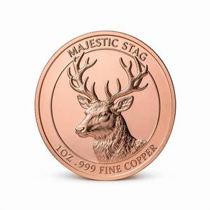 Moneta commemorativa da 1oz in rame puro 999 con quadrifoglio e cervo maestoso, incisa su entrambi i lati, souvenir artigianale in metallo - Product Image 3