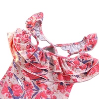 Maillots de bain pour enfants en bas âge, vente chaude, plage, petite fille, imprimé floral, volants, sans bretelles, bikini pour enfants, maillots de bain personnalisés
