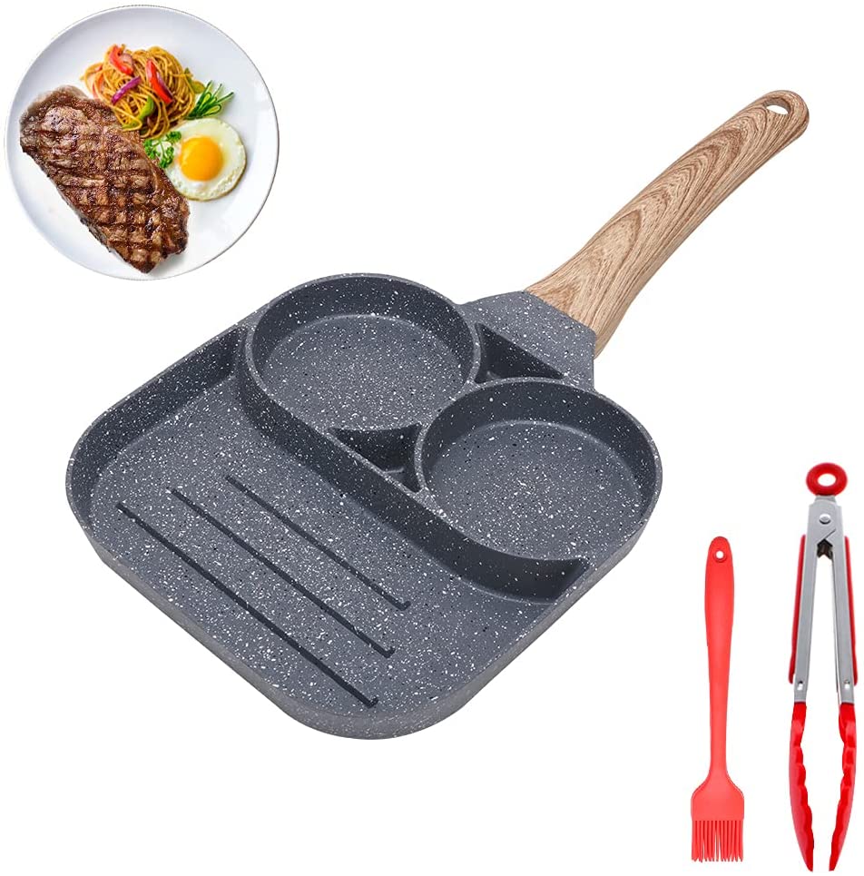 Антипригарное покрытие Яйцо Сковородка сковородка для жарки-3 физиотерапевтическое оборудование квадратная Сковорода-гриль отдельная сковорода для завтрака