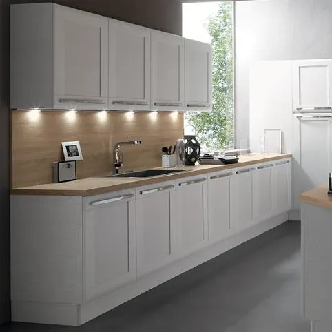 Personalizzare americano in legno massello di rovere bianco armadio da cucina vernice