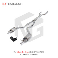 Catback de silencieux à soupape d'échappement en acier inoxydable ING pour Mercedes Benz AMG GT63S X290 avec tuyaux d'échappement électroniques de haute qualité