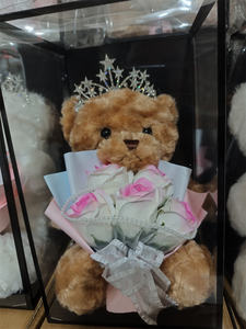 Bellissimo Regalo di San Valentino, Peluche Morbido Imbottito, Bouquet di Orsacchiotti Decorativi, Scatole con Bouquet di Fiori in Peluche Cartoon Carini - Product Image 5