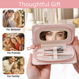 Beau revêtement rose 5 en 1 Kit <span class=keywords><strong>de</strong></span> manucure pour ongles Kit <span class=keywords><strong>de</strong></span> soin des ongles outils <span class=keywords><strong>de</strong></span> manucure pour ongles avec étui <span class=keywords><strong>de</strong></span> transport cadeau pour <span class=keywords><strong>dame</strong></span> - Product Image 2