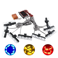Feu de signalisation LED stroboscopique, lampe clignotante pour grille de camion, balise lumineuse 12V pour voiture, feu de circulation rouge et bleu à LED pour véhicule