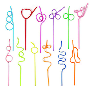 Crazy Straws Silly Colorful Reutilizable Beber Diversión Variados Twists Loop para niños Cumpleaños Navidad Graduación Diwali Fiestas - Product Image 2