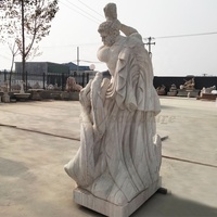 Statue d'Hercule en marbre, statue d'Hercule avec sculpture à la main, statue grecque d'Hercule