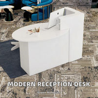 Comptoir de réception et bar moderne en bois écologique de luxe léger avec revêtement vinyle pour hôtels
