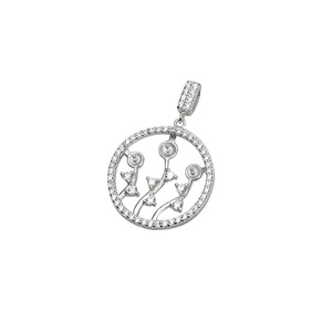 Pendentif Wenchi en argent S925, motif fleur avec perles multiples, vide, personnalisable, pour bijoux DIY, rehaussez votre style, modèle 13906 - Product Image 5