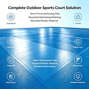 Inolp Complete Sports Court Solution Wear Resistant Recycled Speckled <b>Plastic</b> Interlocking 10mm Thick Outdoor Sports Court <b>Tiles</b> - Product Image 6