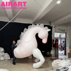 Mascotas Inflables de Caballo Blanco para Desfiles de Carnaval, Disfraces Inflables de Unicornio con Luces LED - Product Image 6