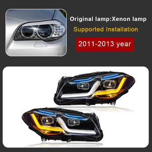 Faros Delanteros LED de Esquina con Ojo de Ángel, Xenón HID Modificado, para <span class=keywords><strong>BMW</strong></span> Serie 5 F10 <span class=keywords><strong>F11</strong></span> F18 M5 <span class=keywords><strong>520i</strong></span> 525i 528i 535i 550i 2011-2017, Nuevos, 6000K, 12V - Product Image 3