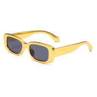 Lunettes de soleil vintage populaires de style INS, petites, rectangulaires, ovales, chromées, pour hommes et femmes, avec support de logo personnalisé