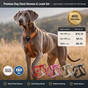 Arnés reflectante sin tirones para perros grandes, chaleco ajustable de alta resistencia para mascotas con asa acolchada, conjunto de correa de nailon para paseo y entrenamiento al aire libre - Product Image 1