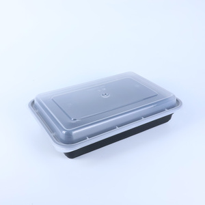 Récipients d'emballage alimentaire rectangulaires jetables Boîtes à bento en plastique avec couvercle - Product Image 1