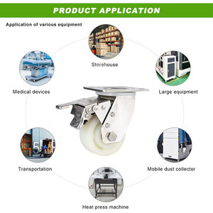 Hochleistungs-Edelstahl-Lenk rollen der L-Serie mit Doppel kugellager, leicht zu verriegeln, drehbar mit doppelter Verriegelung - Product Image 4
