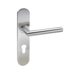 Poignées de <span class=keywords><strong>porte</strong></span> en acier inoxydable 304 de type L sur <span class=keywords><strong>plaque</strong></span> longue pour portes en bois et en acier - Product Image 1