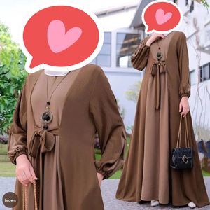 Đầm Abaya nữ kiểu Trung Đông thời trang mới, phối màu Ả Rập - Product Image 2