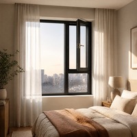 Proveedor de Ventanas Abatibles HUACAI, Stock Disponible, Entrega Rápida, Ventana Abatible de Aluminio para Distribuidores