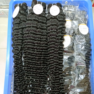 הסיטונאי לא מעובד cuticle burmese שיער גלי עמוק גולמי שיער קמבודיאן גל טבעי צמודות - Product Image 6